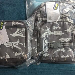 Pottery Barn bookbag and lunch bag shark theme